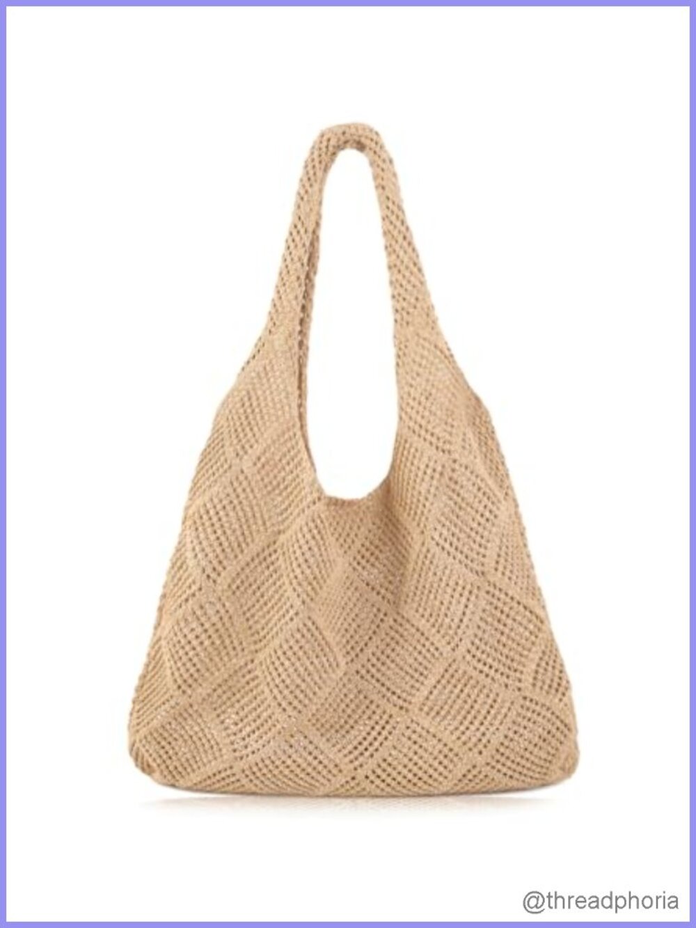 Crochet Beach Tote Bag Summer Mesh Knit Hippie Bag for Women